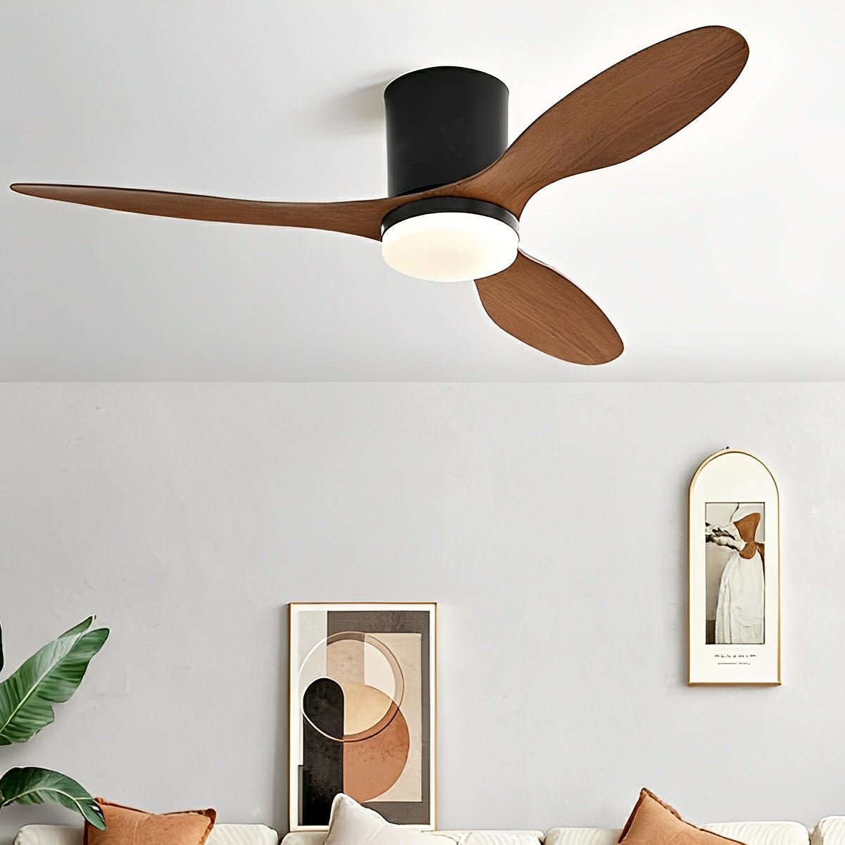 Nordic Modern Minimalist DC Motor Reverse LED Ceiling Fan Light