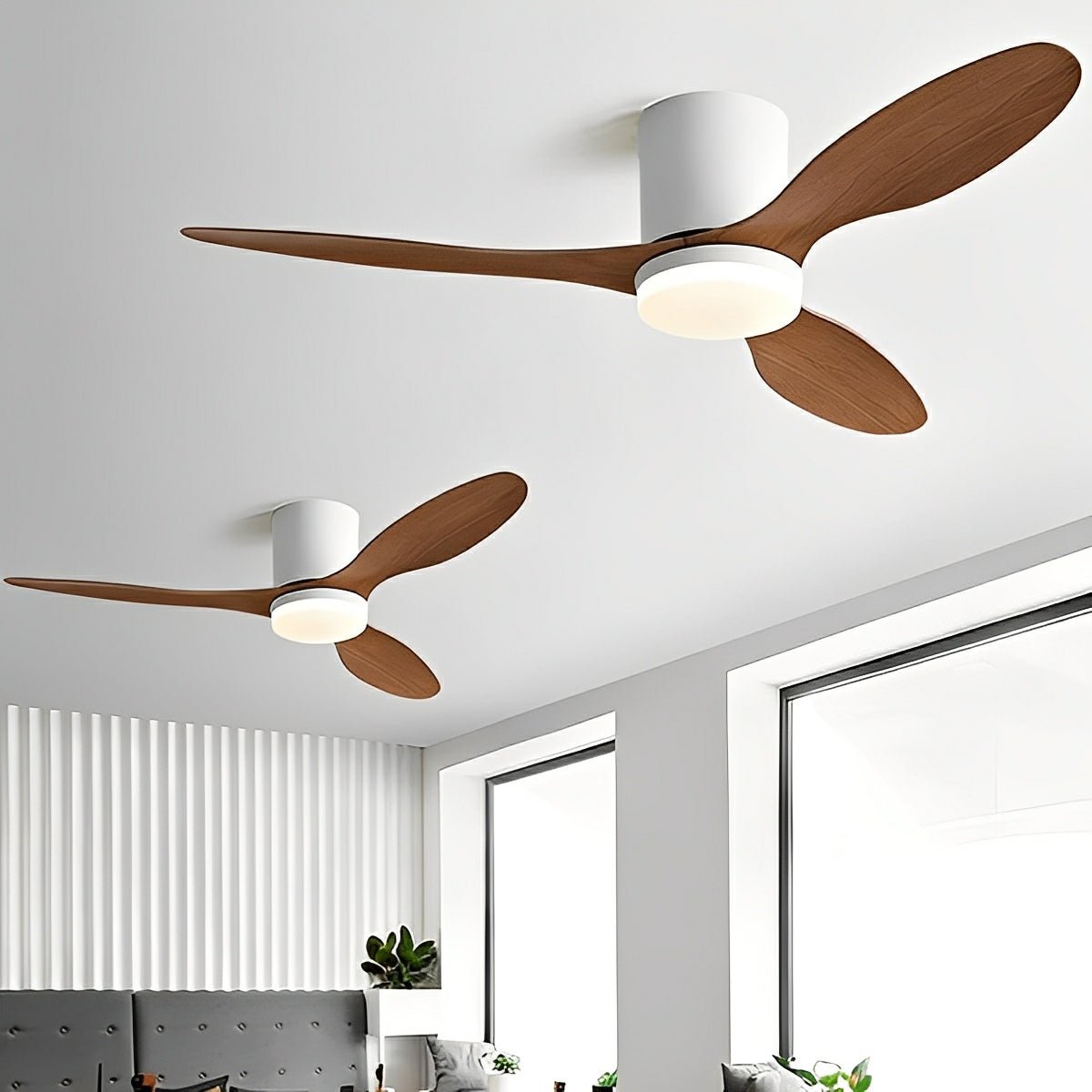 Nordic Modern Minimalist DC Motor Reverse LED Ceiling Fan Light - Flare Shack