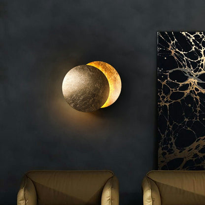 Nordic Postmodern Minimalist Moon Eclipse Creative Wall Sconce