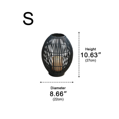 Outdoor Black Handmade LED Candle Lantern Floor Lamp
