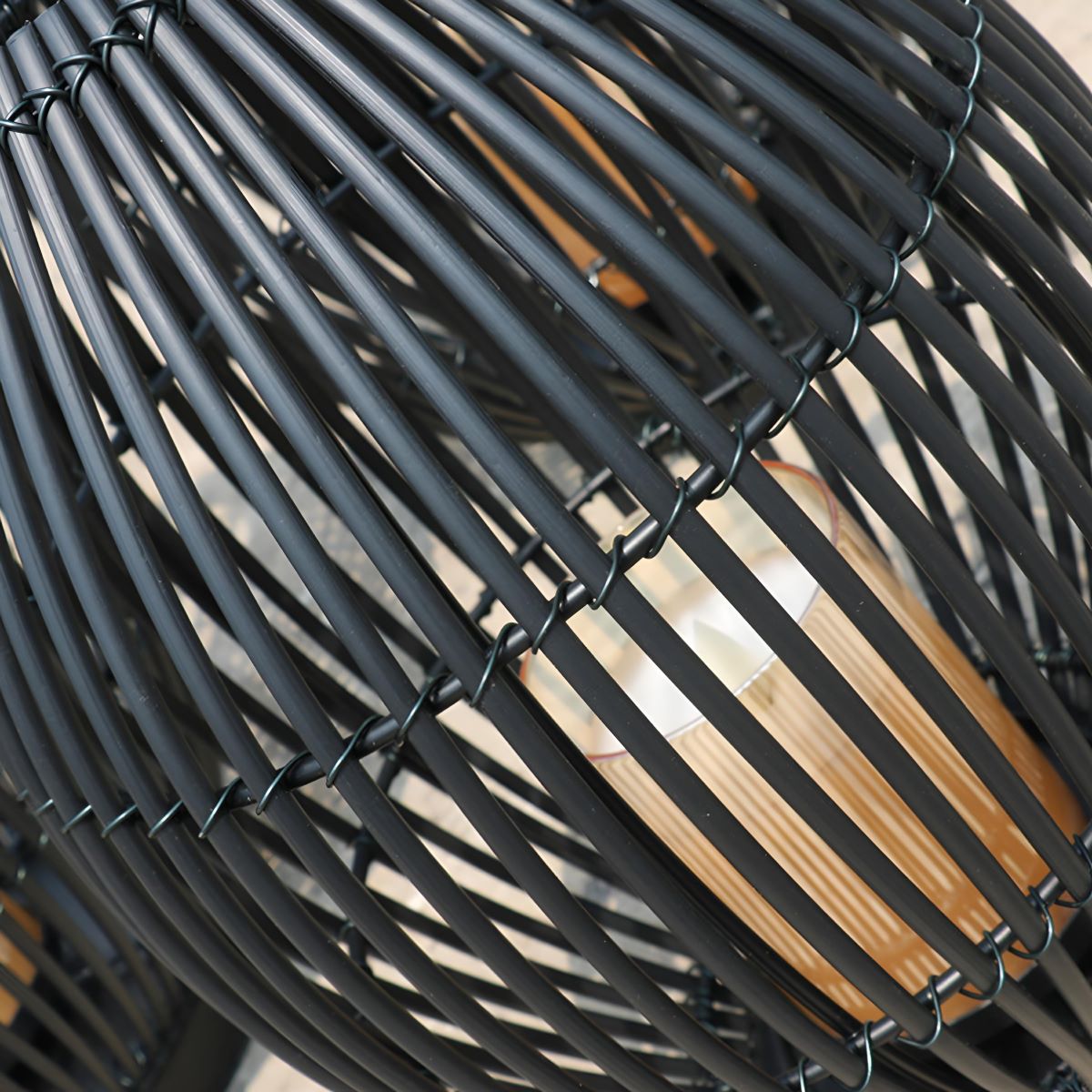 Outdoor Black Handmade LED Candle Lantern Floor Lamp