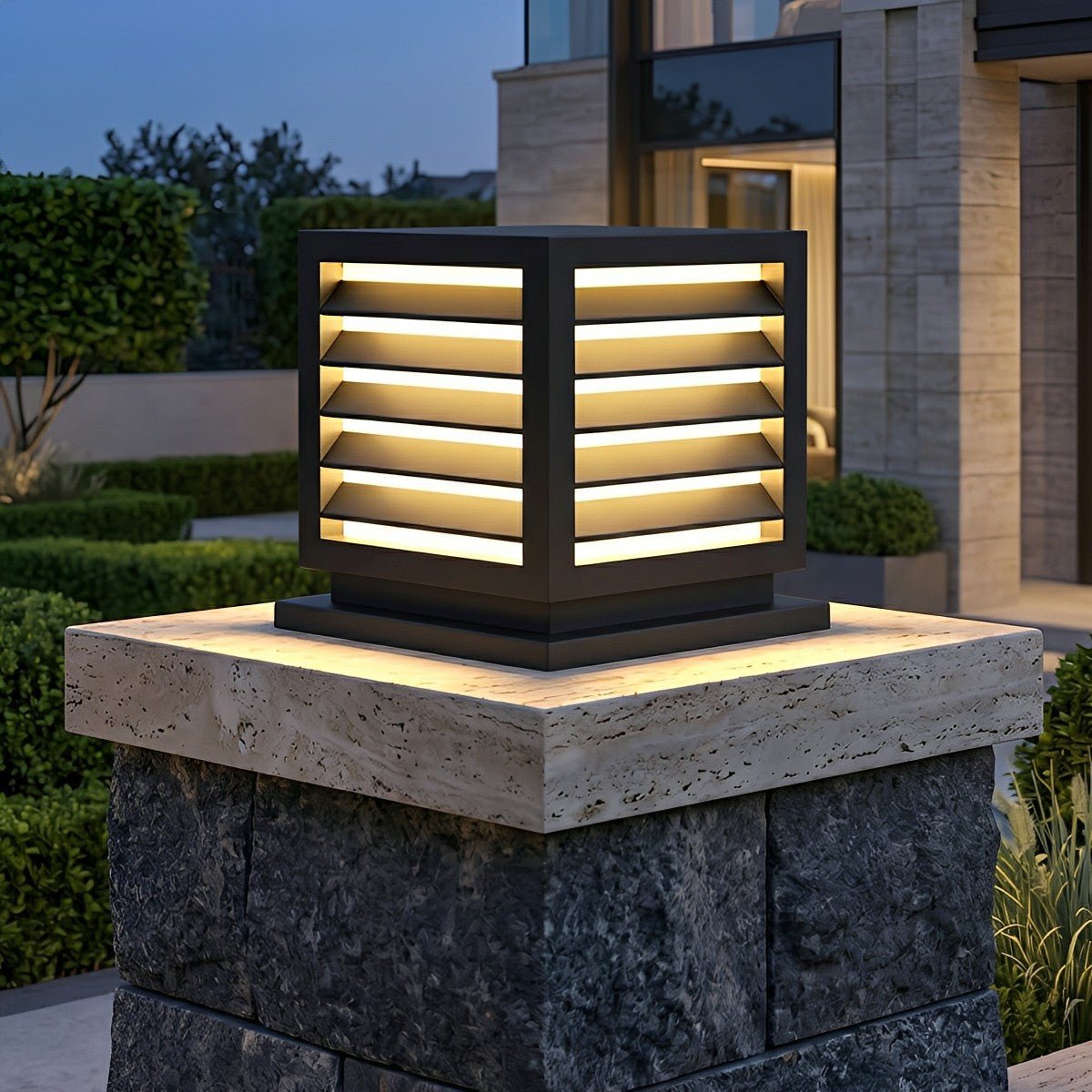 Outdoor Square Grille Post Cap Lights Fence Column Light