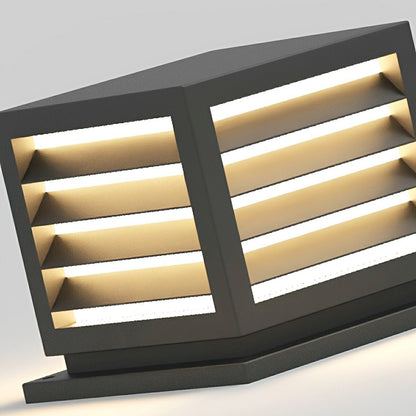 Outdoor Square Grille Post Cap Lights Fence Column Light