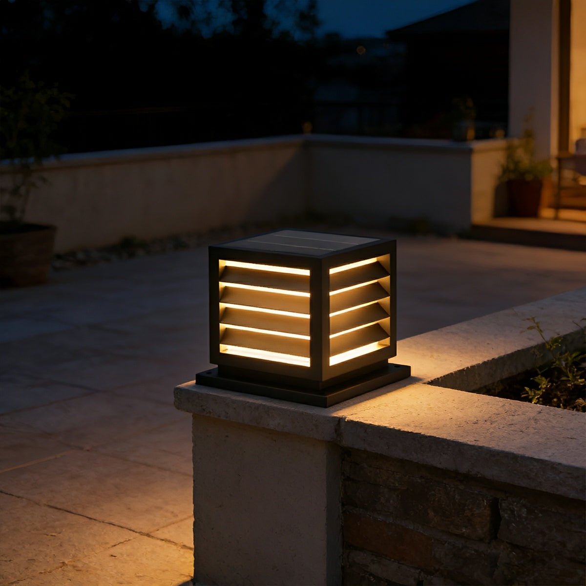 Outdoor Black Square Grille Post Cap Lights Fence Column Light - Flare Shack