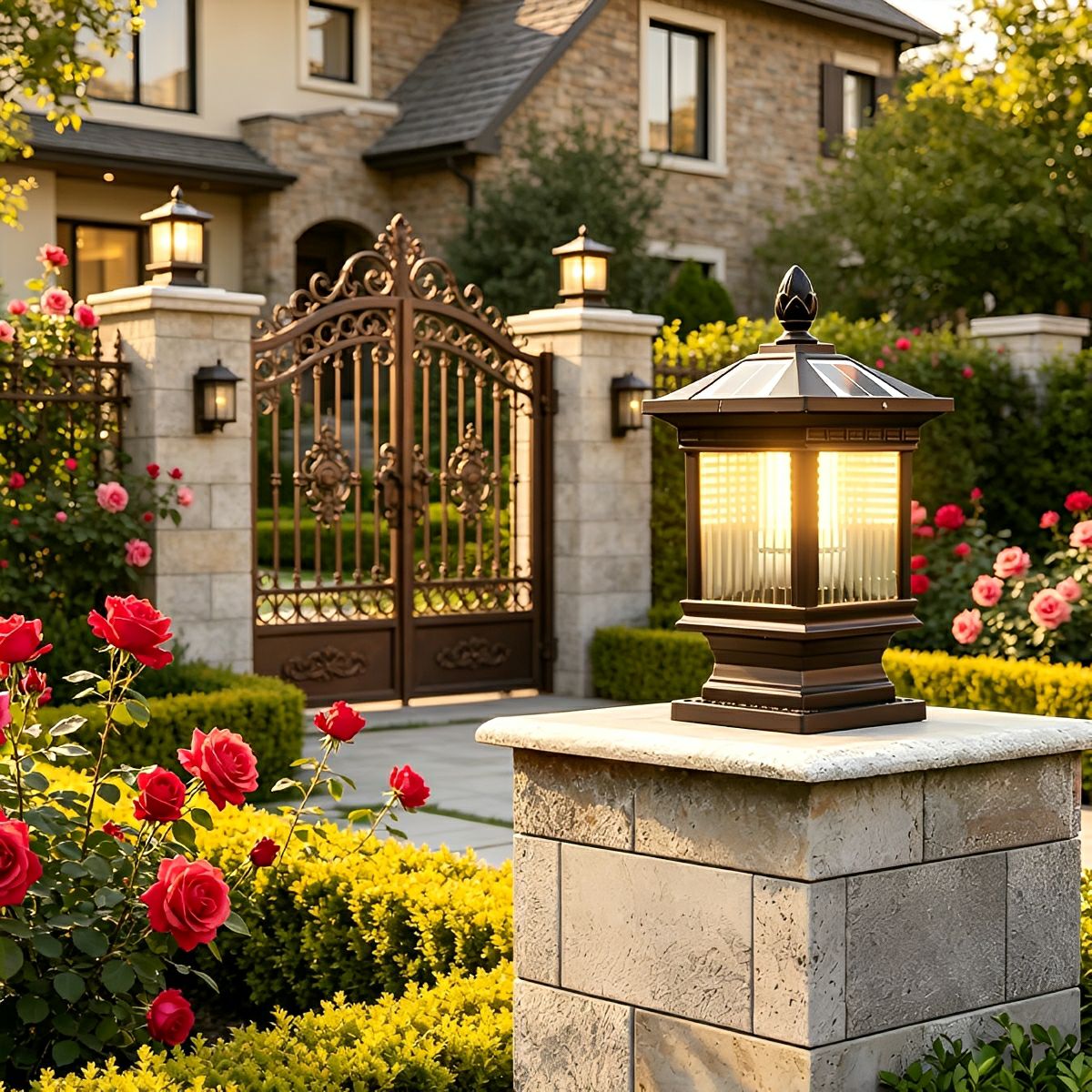 Outdoor Grille Glass Waterproof LED Fence Post Cap Light