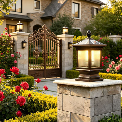 Outdoor Grille Glass Waterproof LED Fence Post Cap Light