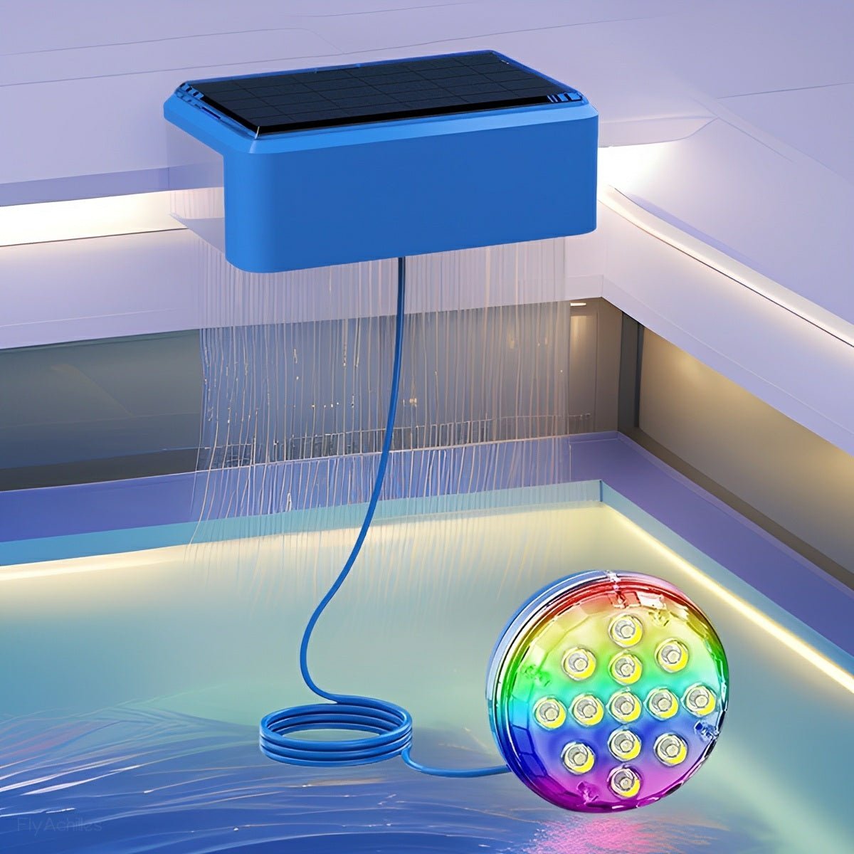 Outdoor Solar RGB Pool Light Underwater Lighting