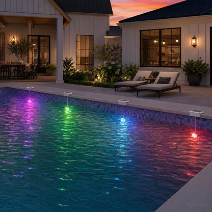 Outdoor Solar RGB Pool Light Underwater Lighting