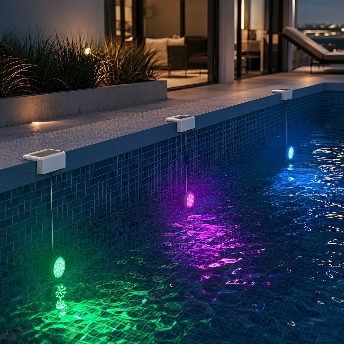 Outdoor Solar RGB Pool Light Underwater Lighting