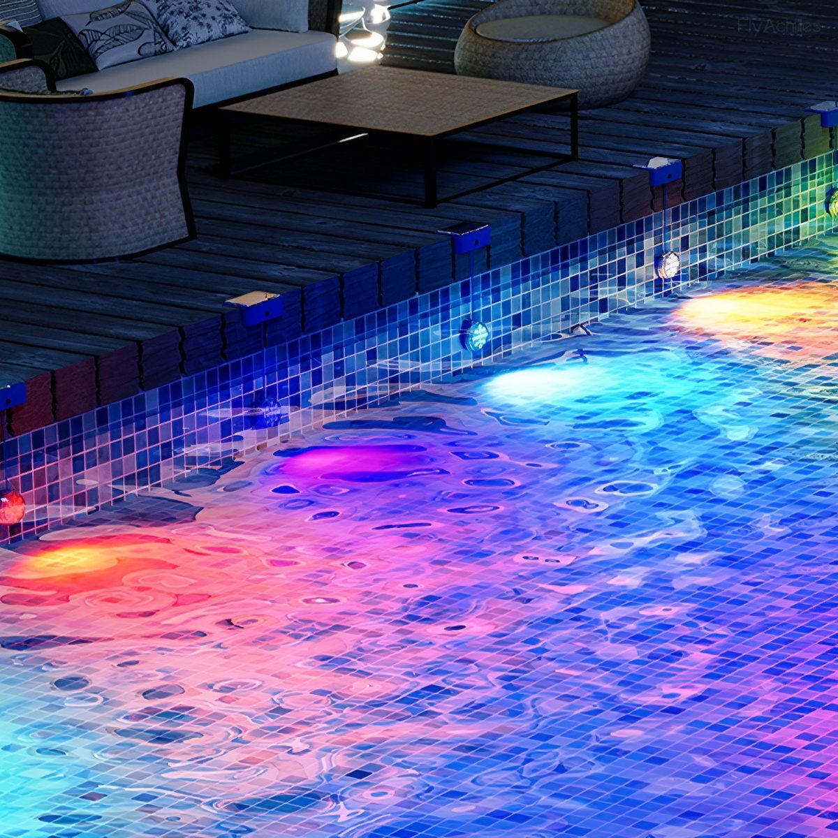 Outdoor Solar RGB Pool Light Underwater Lighting