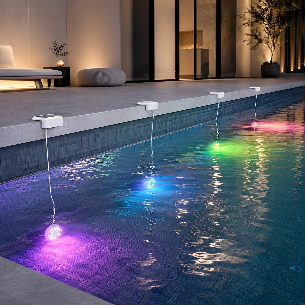 Outdoor Solar RGB Pool Light Underwater Lighting