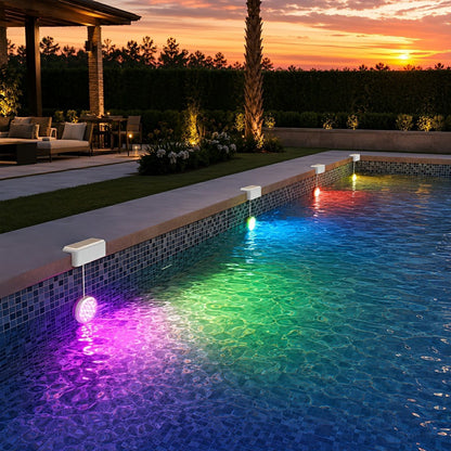 Outdoor Solar RGB Pool Light Underwater Lighting