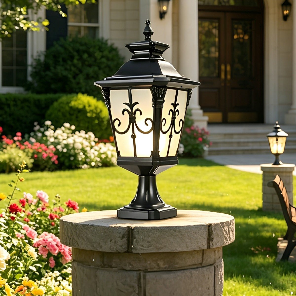 Outdoor Victorian Style Fence Post Lights LED Column Light Pillar - Flare Shack