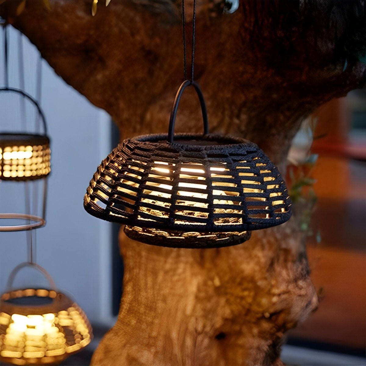 Outdoor Waterproof Hanging Lights Rattan Courtyard Patio Landscape Lamp - Flare Shack