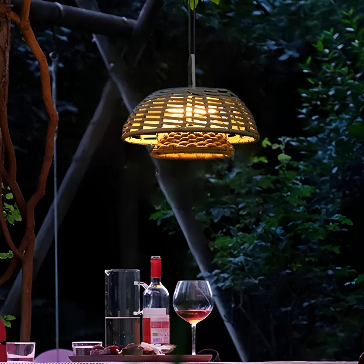 Outdoor Waterproof Hanging Lights Rattan Courtyard Patio Landscape Lamp - Flare Shack