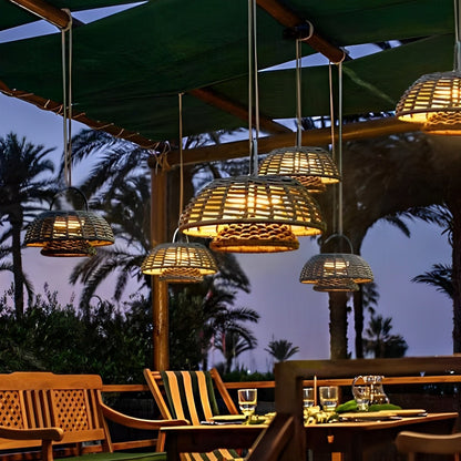 Outdoor Waterproof Hanging Lights Rattan Courtyard Patio Landscape Lamp - Flare Shack