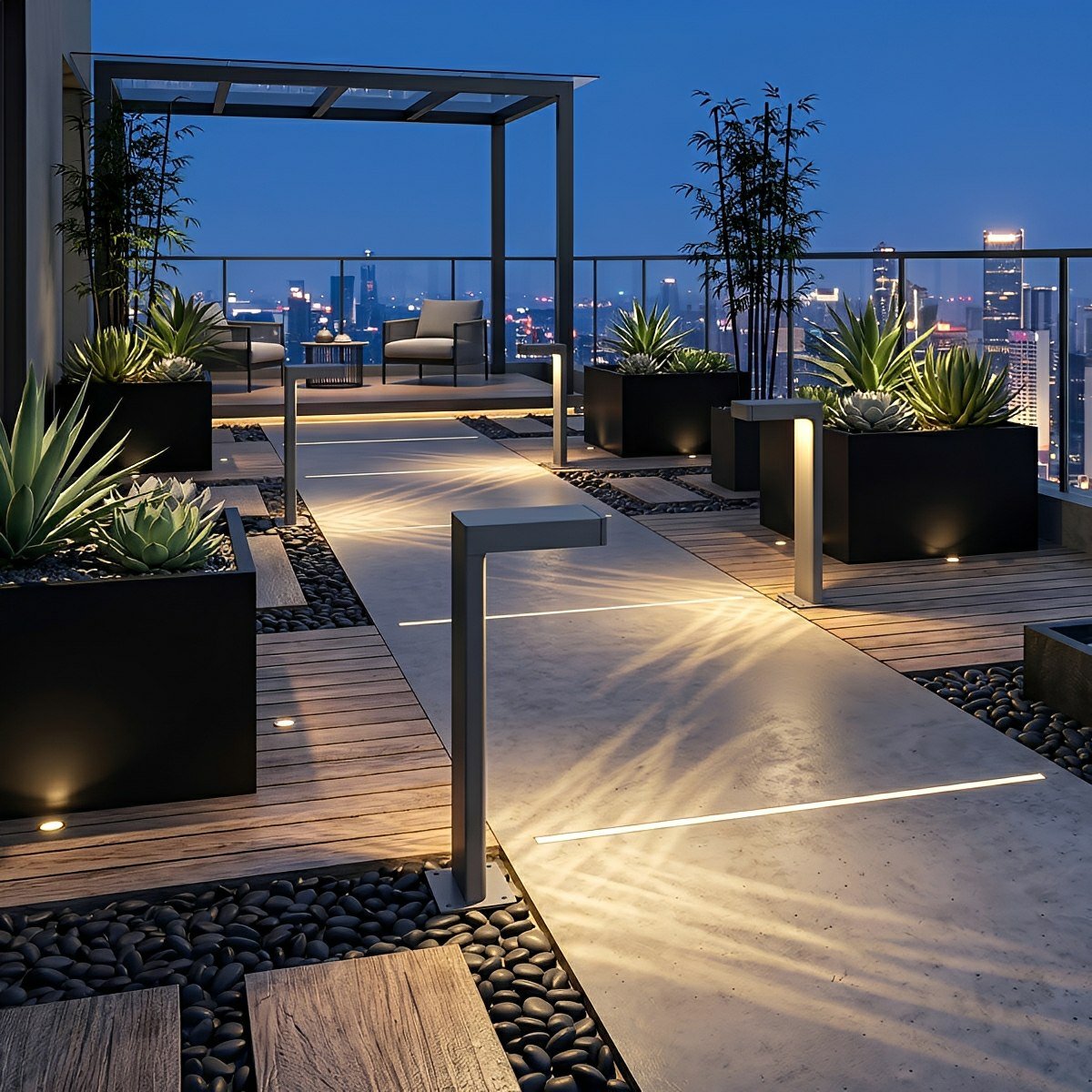Outdoor Waterproof L-Shaped LED Bollard Light Path Light
