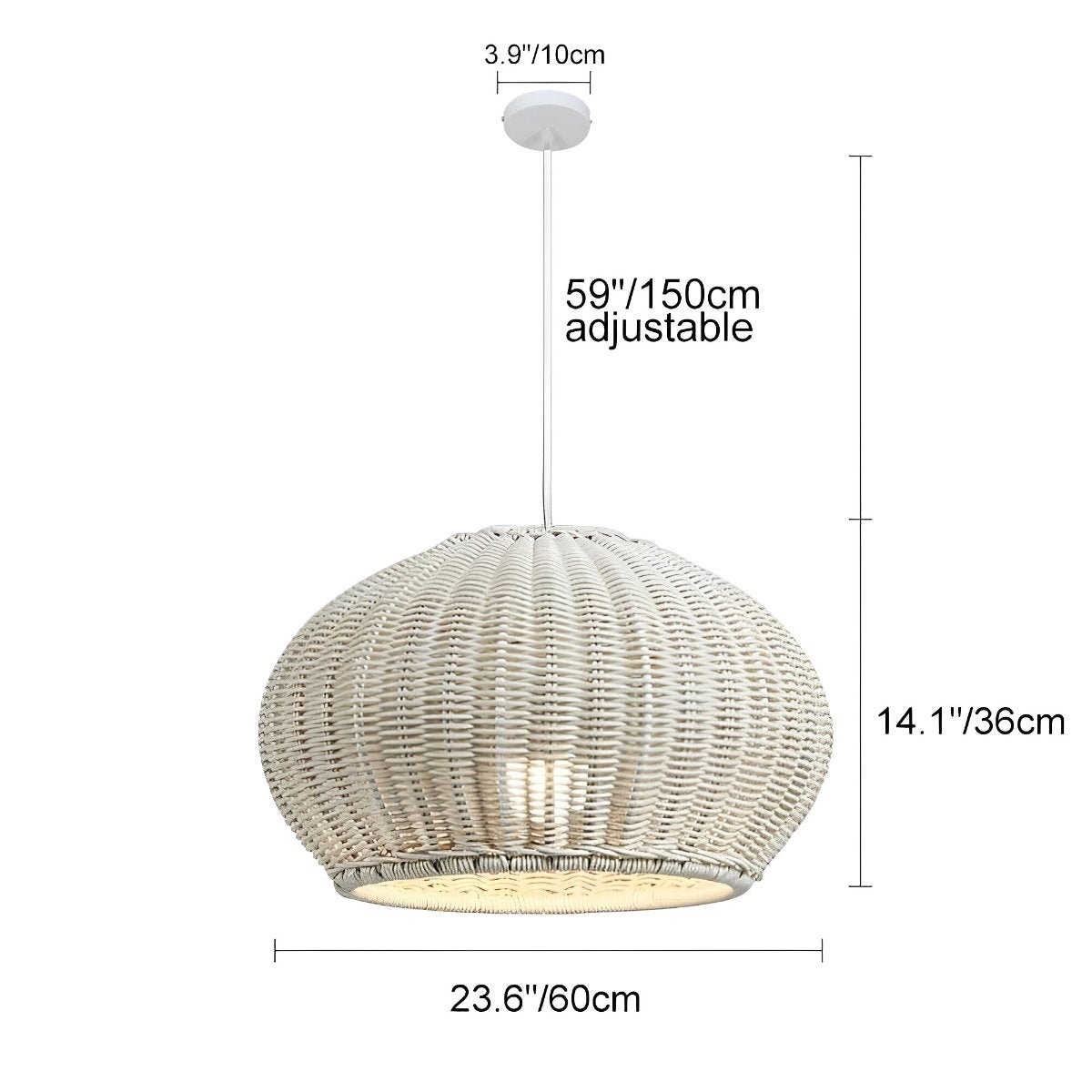 Rustic Woven Boho Rattan Pendant Light Lanterns
