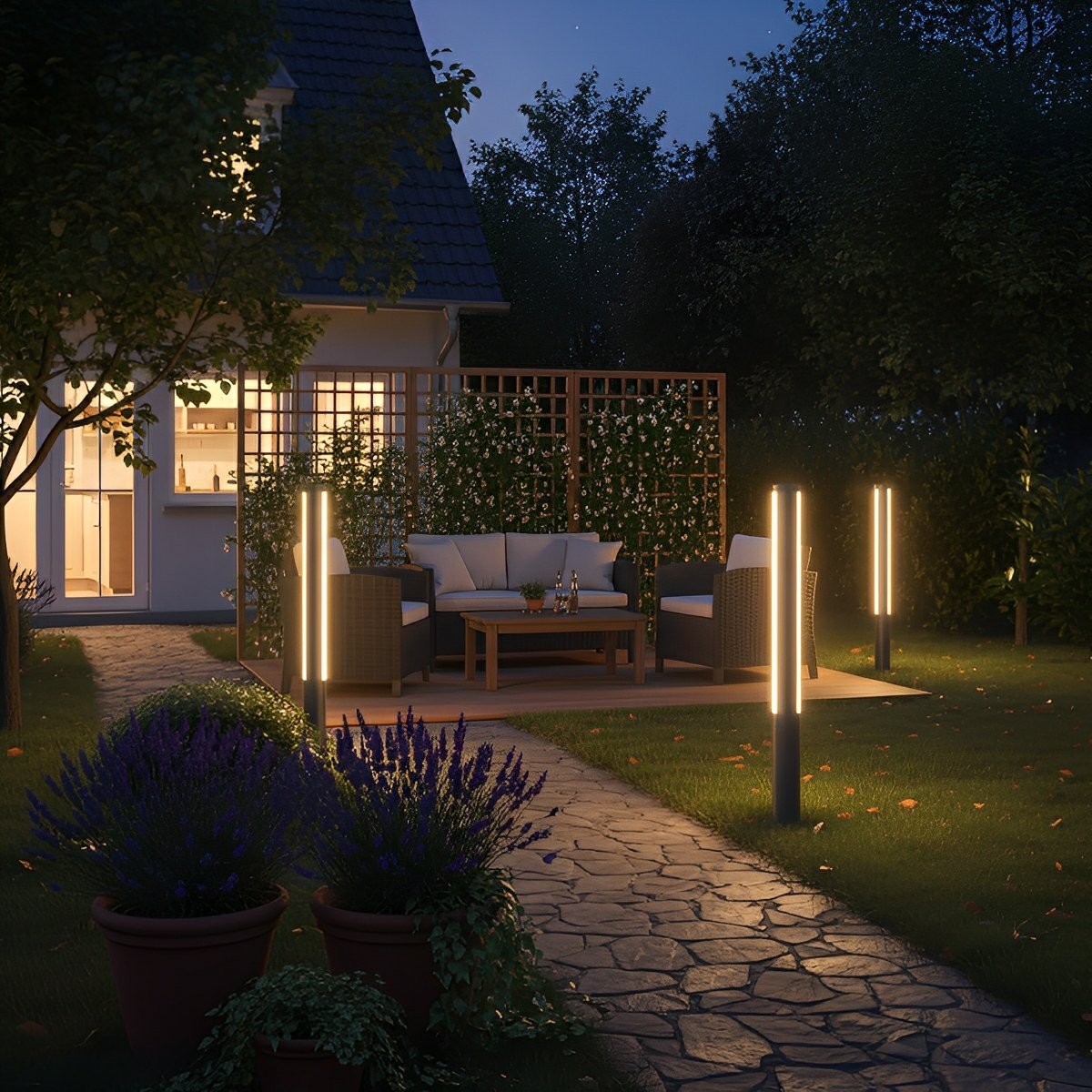 Outdoor Waterproof Cylindrical Pathway Post Bollard Light