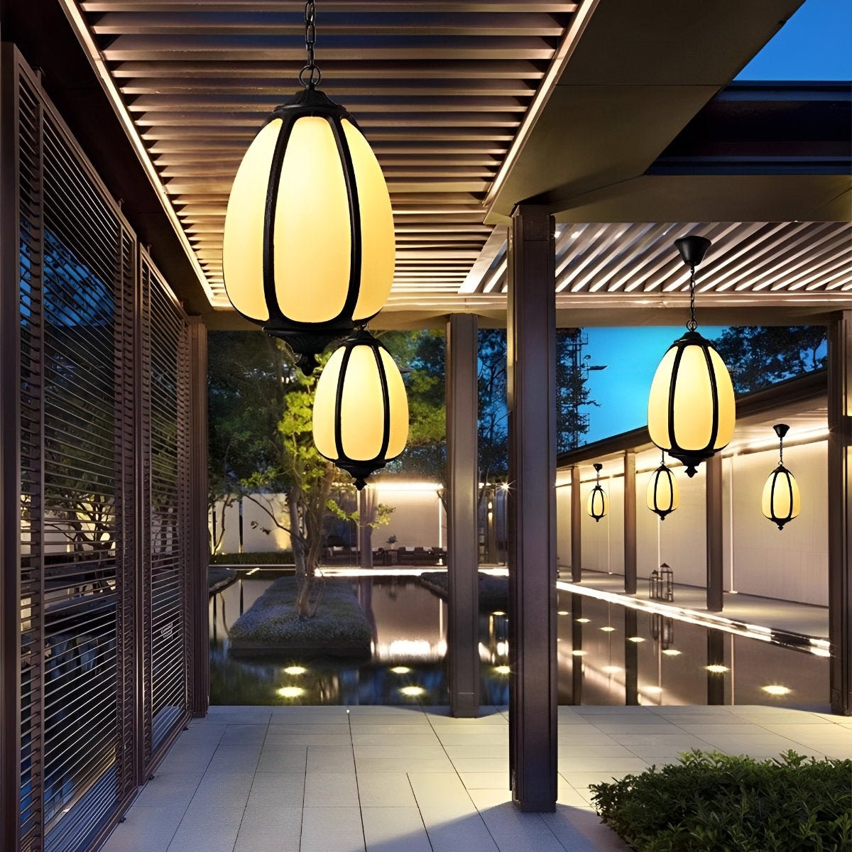 Outdoor Waterproof Pumpkin Pendant Lights Garden Lantern Lamp - Flare Shack