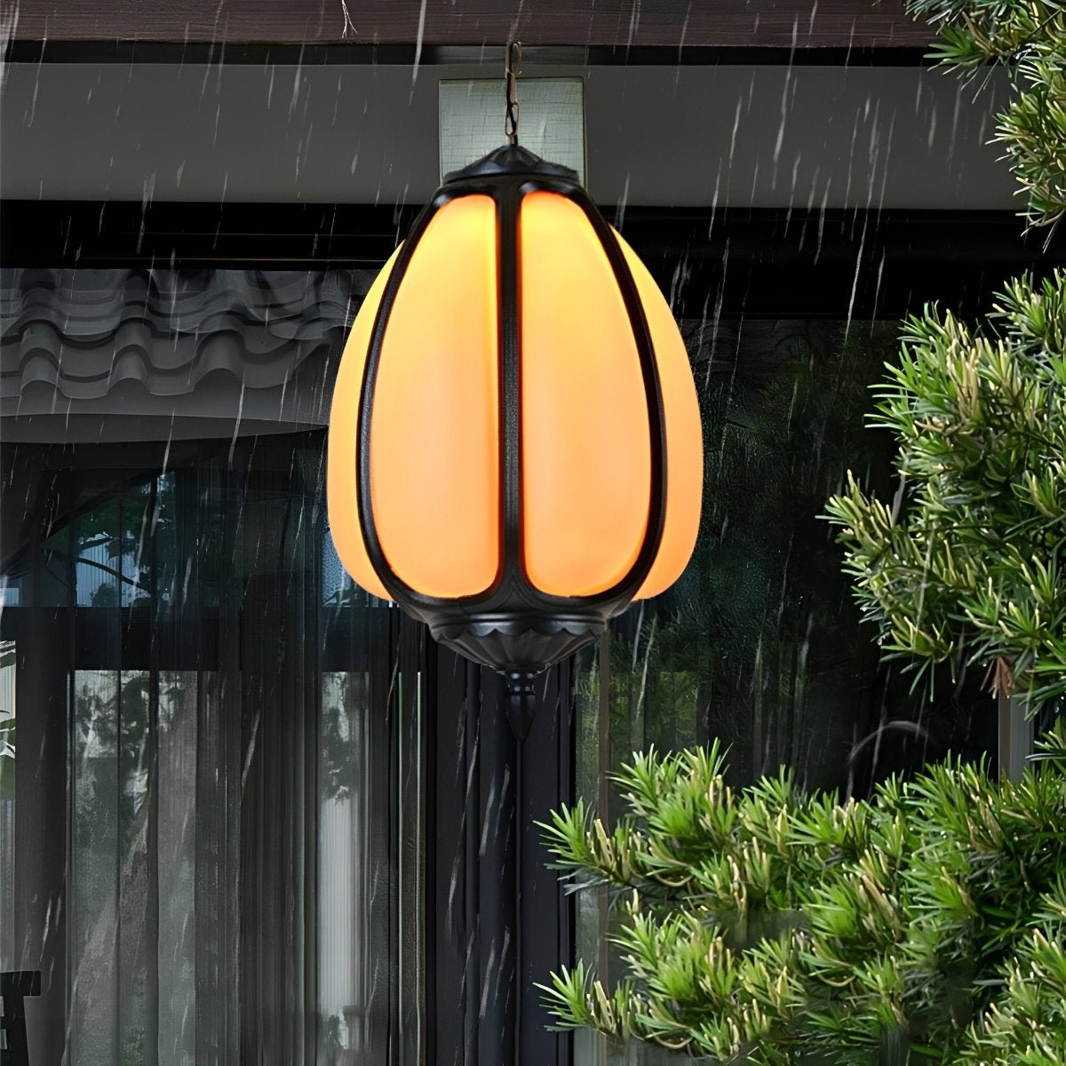 Outdoor Waterproof Pumpkin Pendant Lights Garden Lantern Lamp