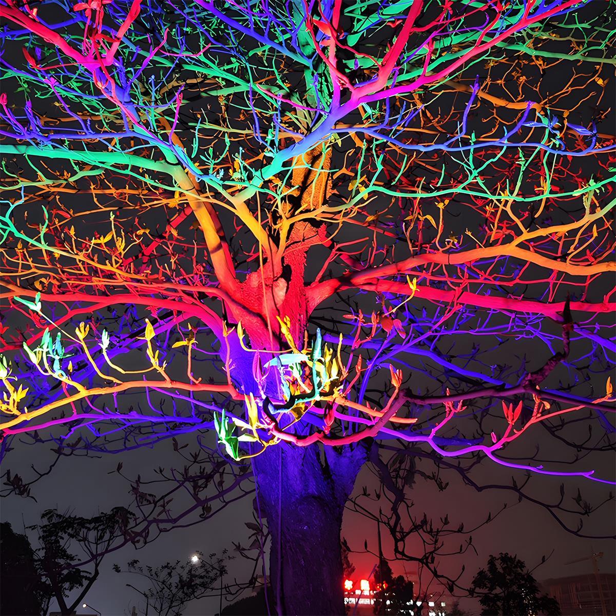 Outdoor Waterproof Rainbow RGB LED Spot Lights Landscape Trees Lights
