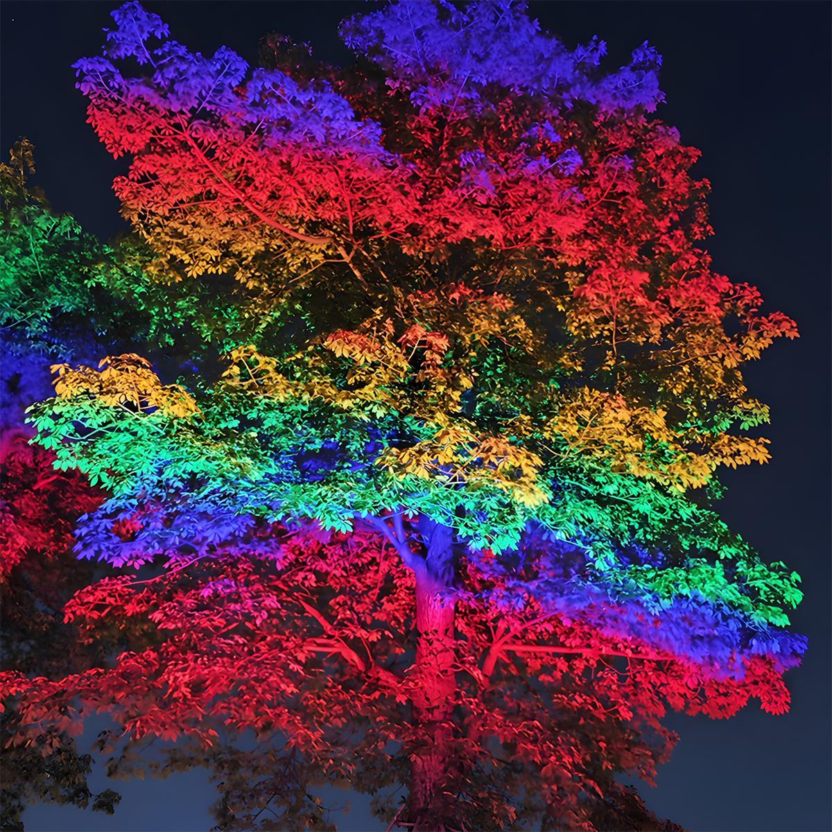 Outdoor Waterproof Rainbow RGB LED Spot Lights Landscape Trees Lights