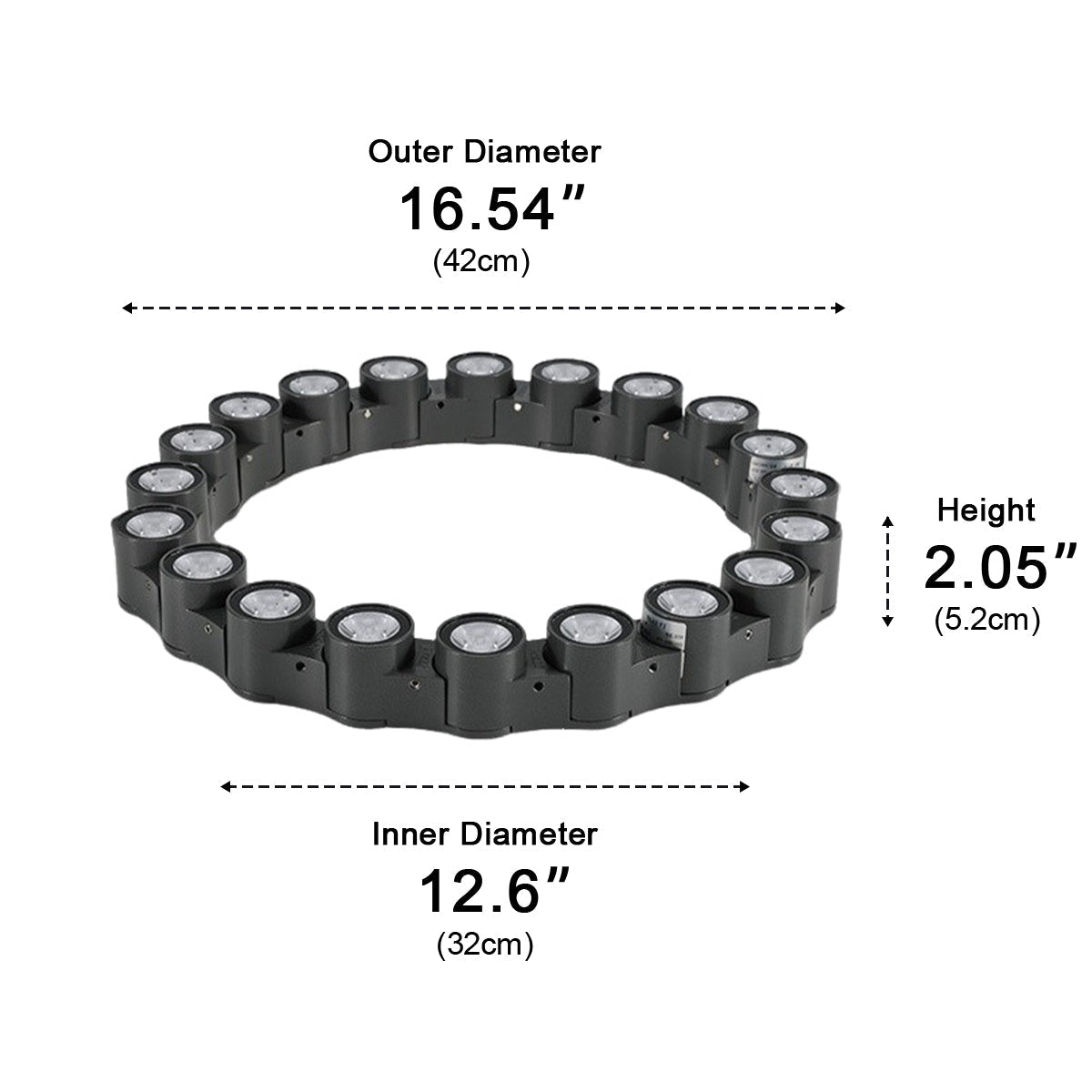 Outdoor Waterproof Ring  Round LED Column Tree Light Spot Lights