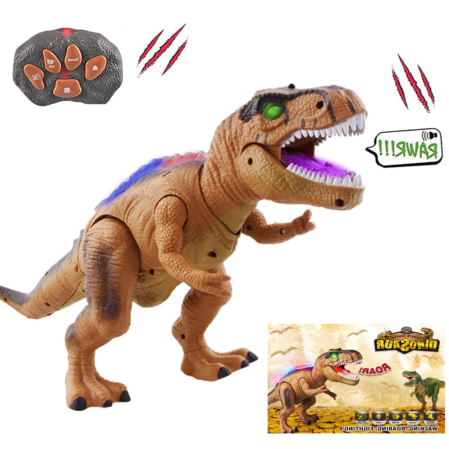 Remote Control T Rex Dinosaur LED Light Up Walking Roaring Toy For Kids Fall 2025 Gift