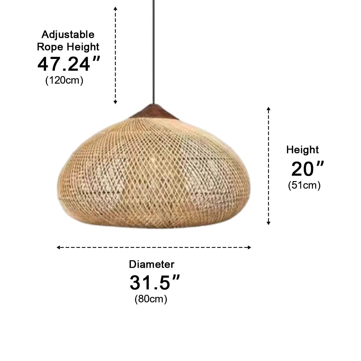 Oval-shaped Handmade Rattan Pendant Light – Boho Woven Hanging Lamp