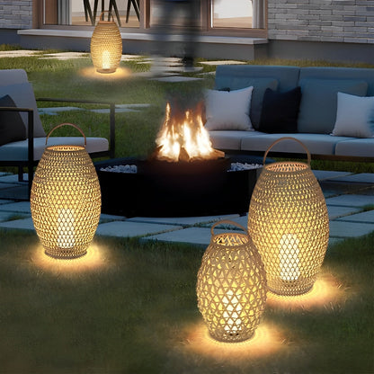 Outdoor Waterproof Rattan LED Lanterns Lamp