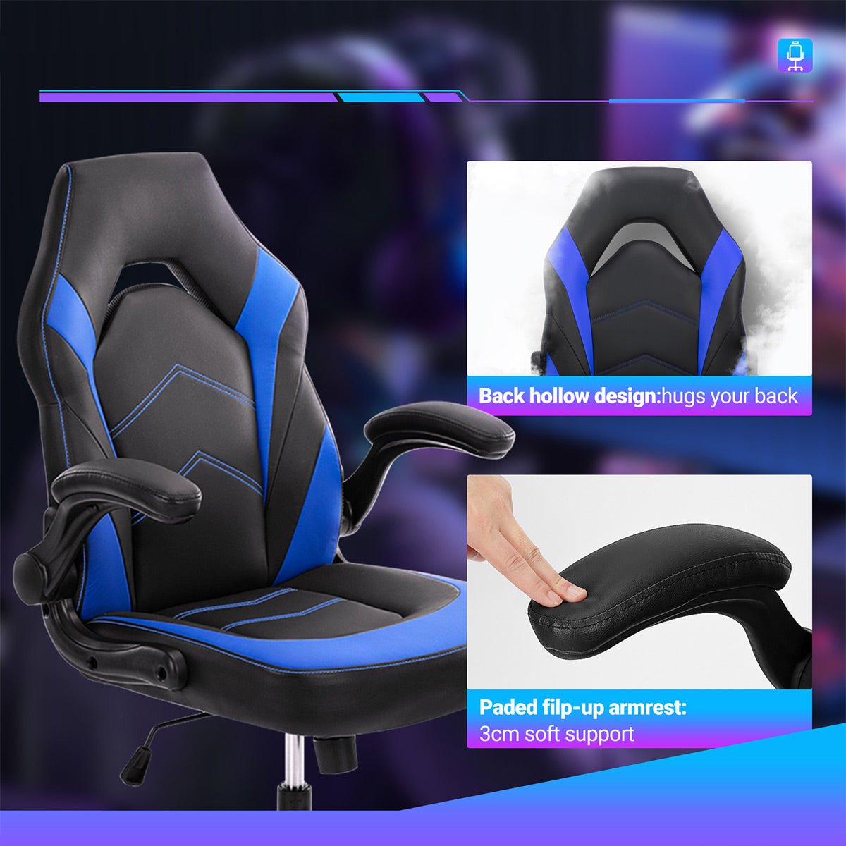 PU Leather Ergonomic Office Chair Swivel Computer Gaming Chair