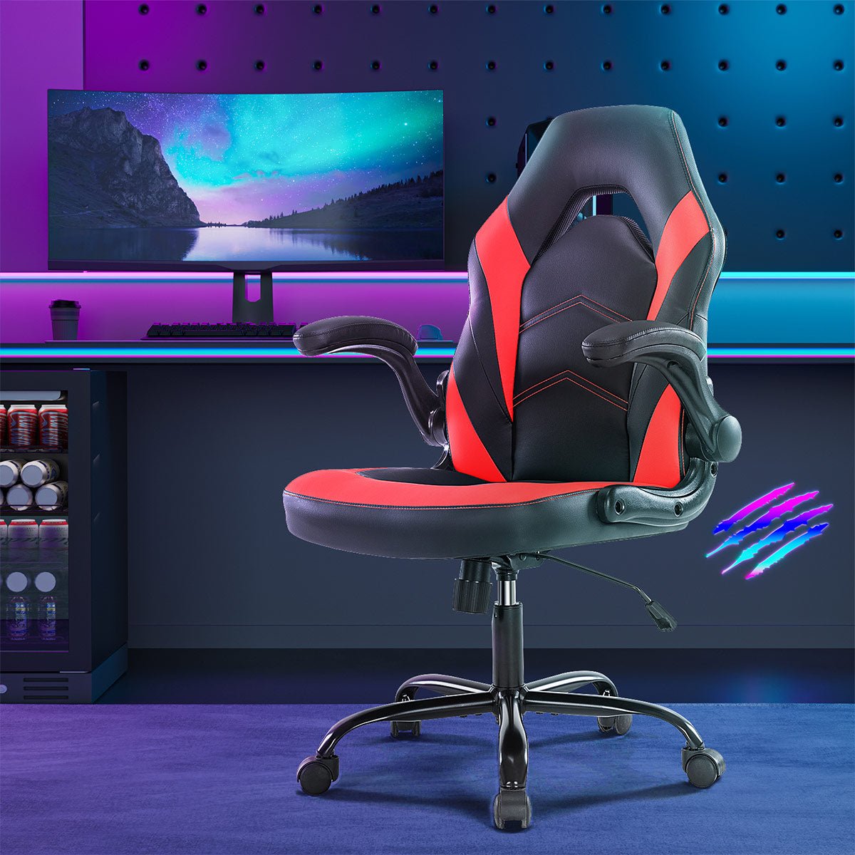 PU Leather Ergonomic Office Chair Swivel Computer Gaming Chair - Flare Shack
