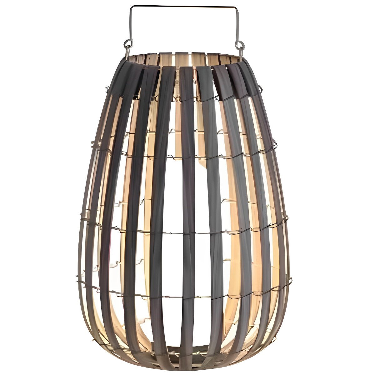 Rattan Portable Lantern Shaped LED Waterproof Solar Outdoor Lights - Flare Shack