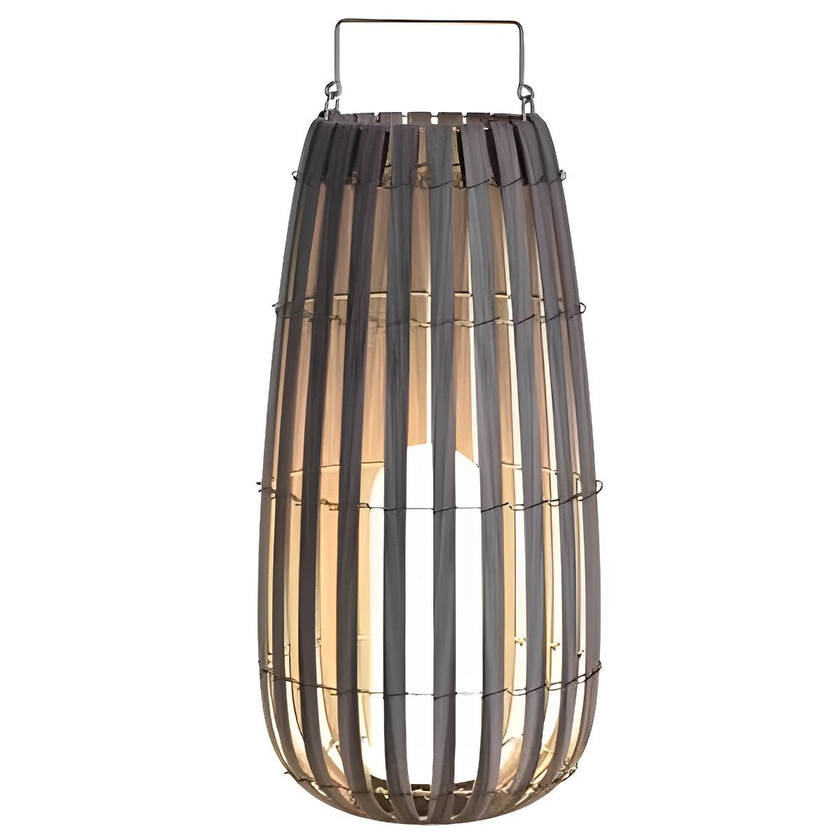Rattan Portable Lantern Shaped LED Waterproof Solar Outdoor Lights - Flare Shack
