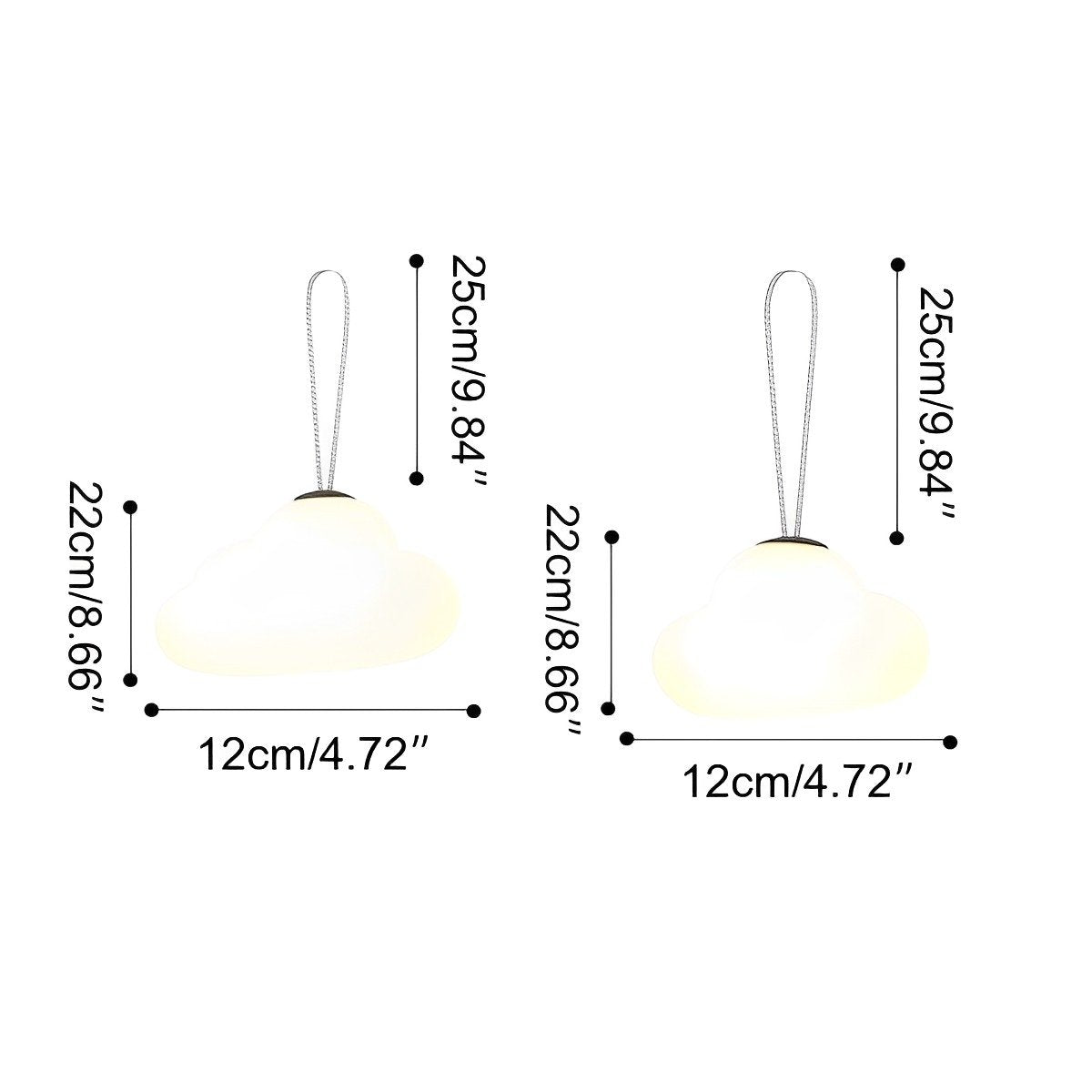 Rechargeable Outdoor Waterproof Clouds LED Hanging Lights