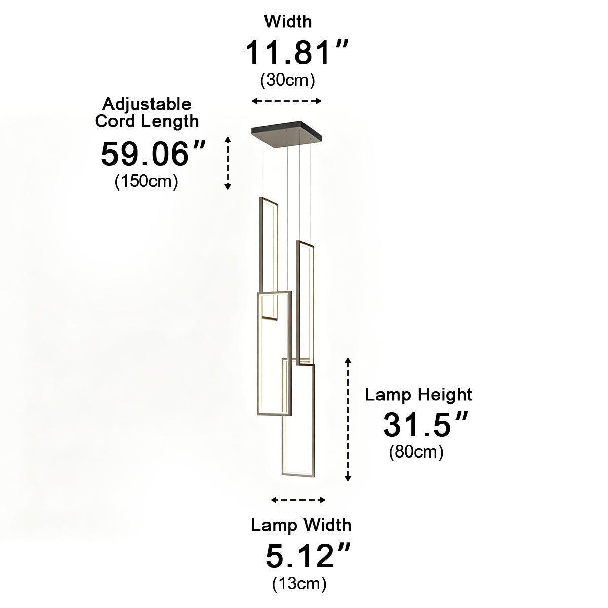 Rectangle LED Chandelier – Modern Minimalist