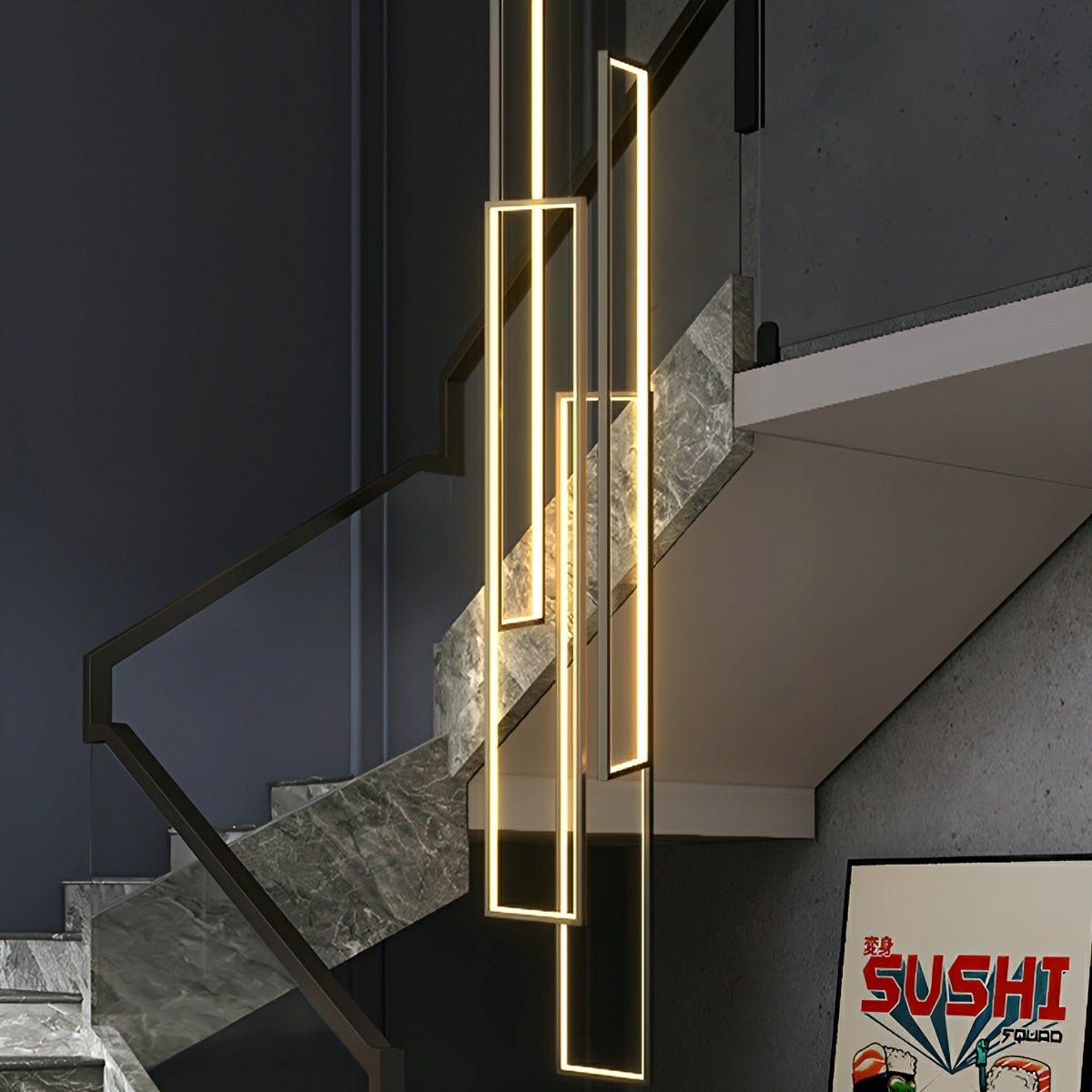 Rectangle LED Chandelier – Modern Minimalist