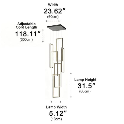 Rectangle LED Chandelier – Modern Minimalist