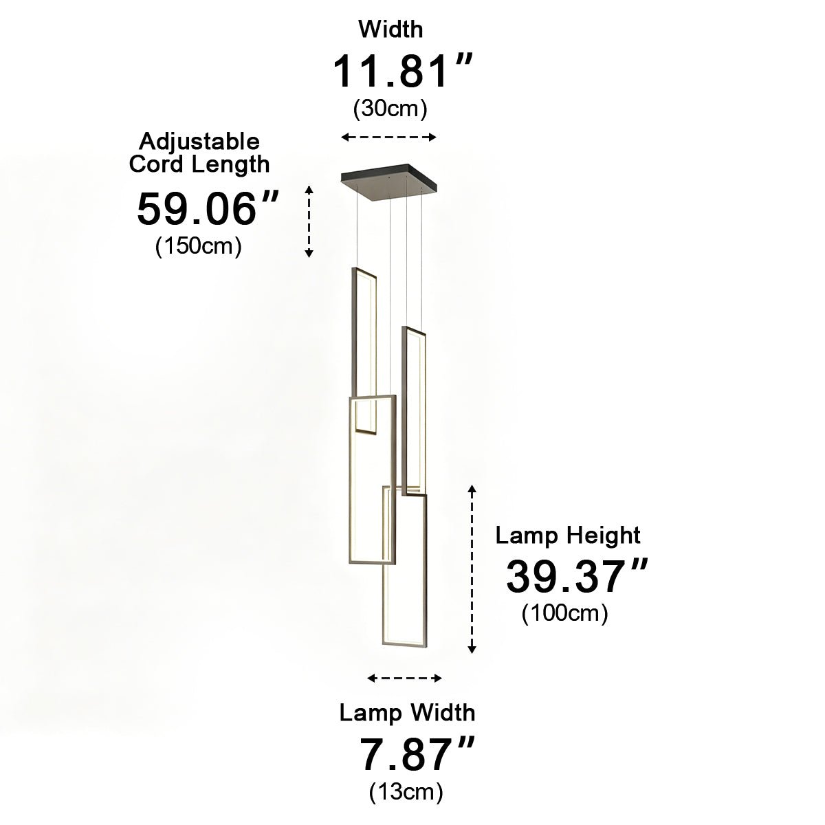 Rectangle LED Chandelier – Modern Minimalist