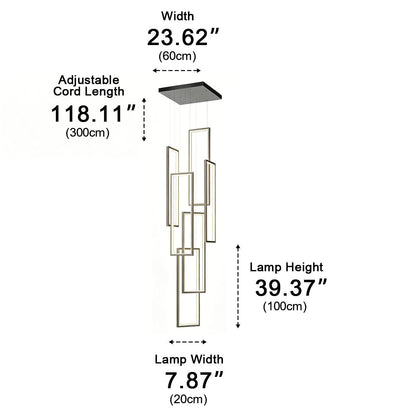 Rectangle LED Chandelier – Modern Minimalist
