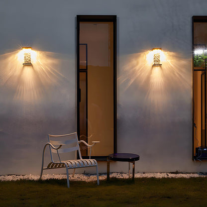 Rectangle Water Wave Waterproof Outdoor Porch LED Exterior Wall Lights