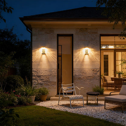 Rectangle Water Wave Waterproof Outdoor Porch LED Exterior Wall Lights