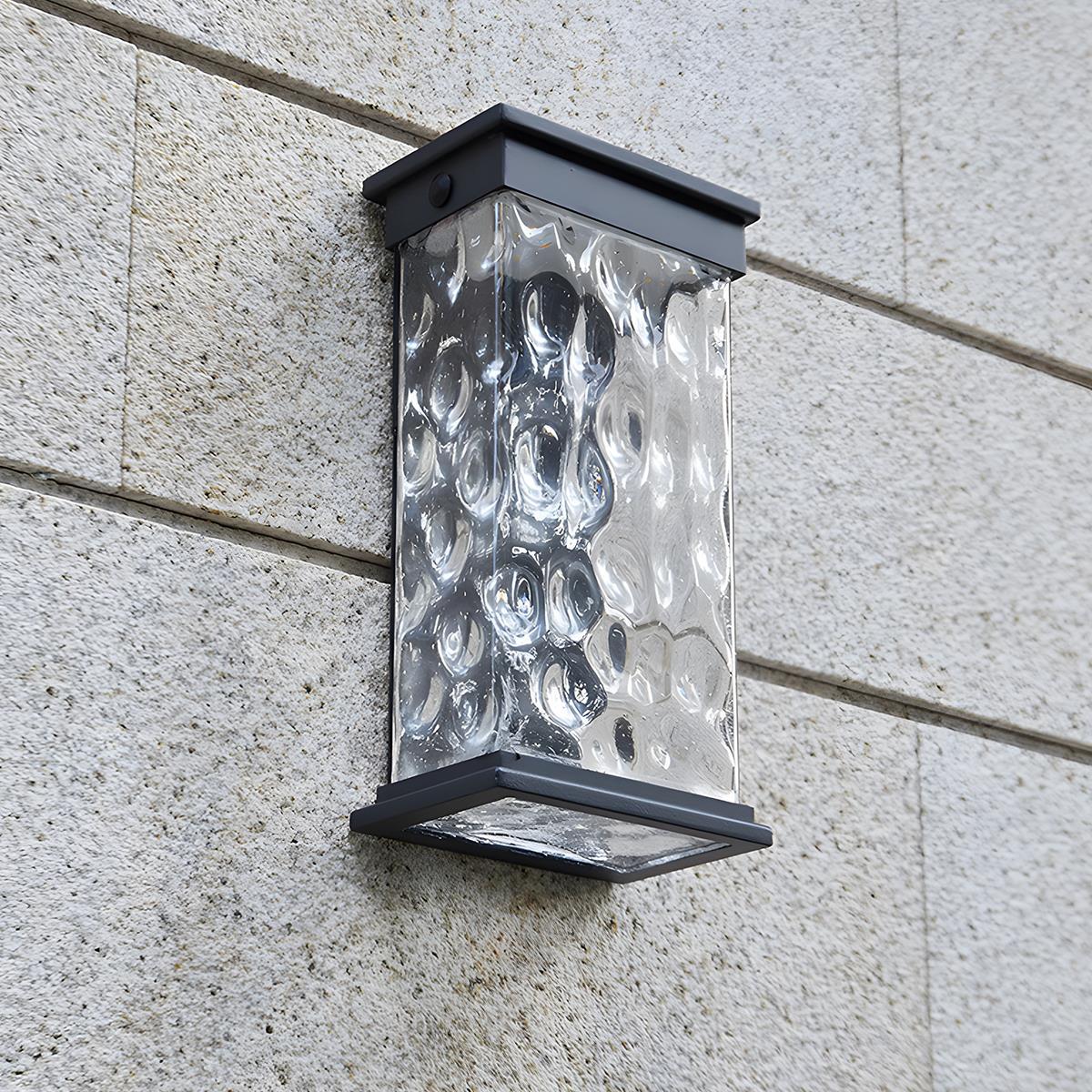 Rectangle Water Wave Waterproof Outdoor Porch LED Exterior Wall Lights