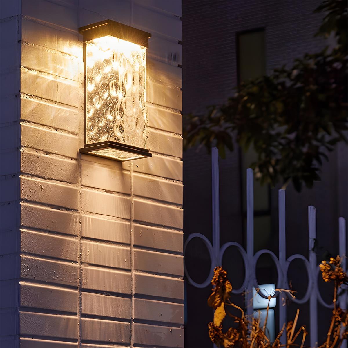 Rectangle Water Wave Waterproof Outdoor Porch LED Exterior Wall Lights