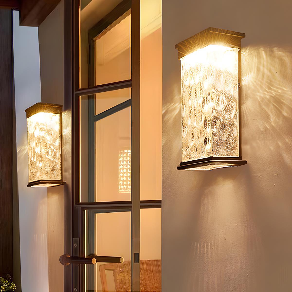 Rectangle Water Wave Waterproof Outdoor Porch LED Exterior Wall Lights - Flare Shack