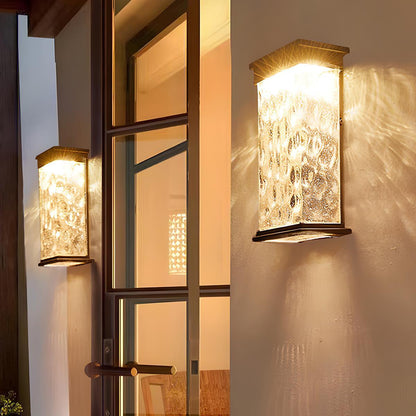 Rectangle Water Wave Waterproof Outdoor Porch LED Exterior Wall Lights - Flare Shack