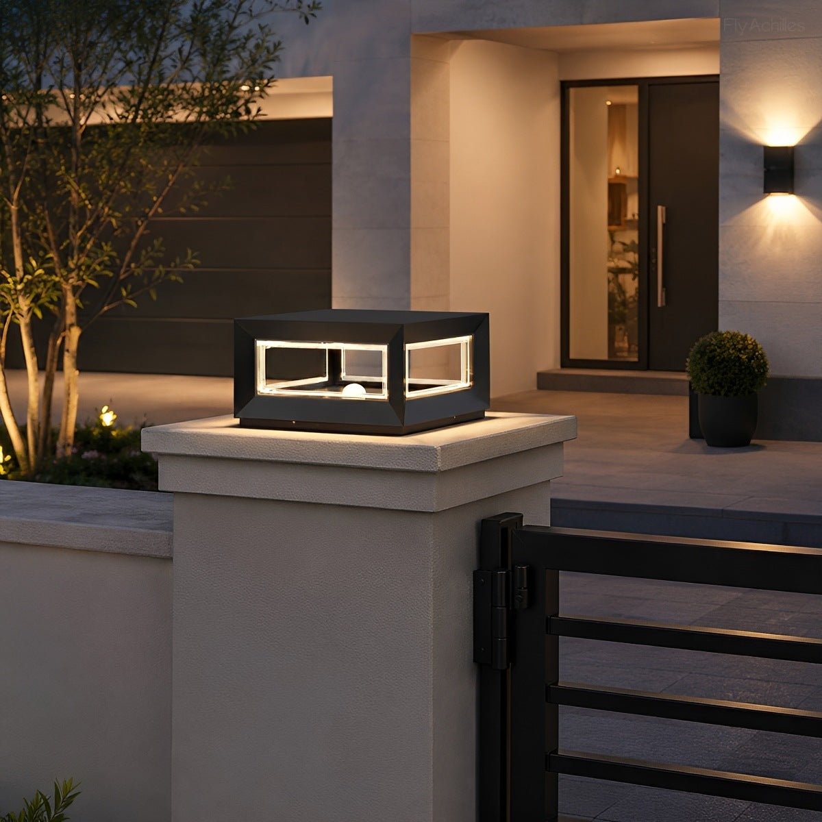 Rectangular Modern Stainless Steel Waterproof LED Outdoor Post Lights - Flare Shack