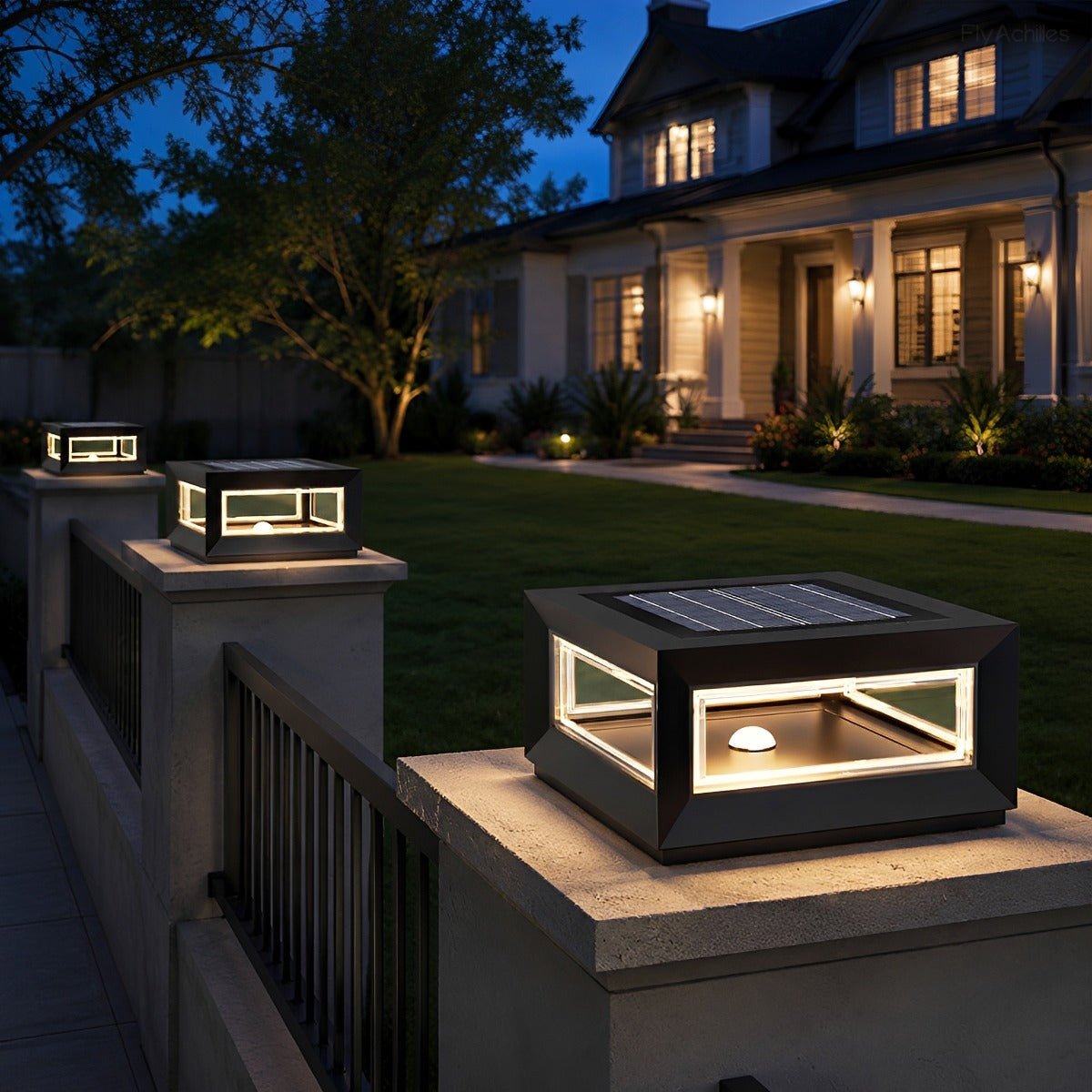 Rectangular Modern Stainless Steel Waterproof LED Outdoor Post Lights - Flare Shack