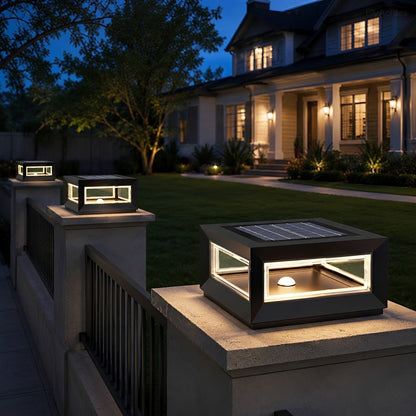 Rectangular Modern Stainless Steel Waterproof LED Outdoor Post Lights - Flare Shack
